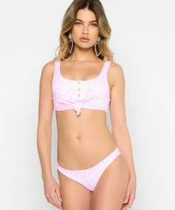Beach Bunny Swimwear Angela Skimpy Bottom - Pink White Tiger