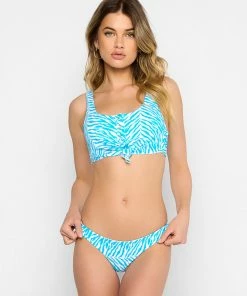 Beach Bunny Swimwear Sage Knot Top - Seablue Tiger