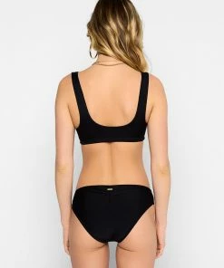 Beach Bunny Swimwear Kate Full Bottom - Black Rib