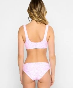Beach Bunny Swimwear Kate Full Bottom - Pink White Tiger