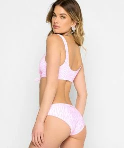 Beach Bunny Swimwear Kate Full Bottom - Pink White Tiger