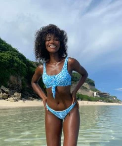 Beach Bunny Swimwear Angela Skimpy Bottom - Seablue Tiger