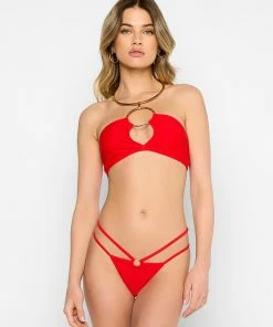 Beach Bunny Swimwear Simone Collar Top - Red