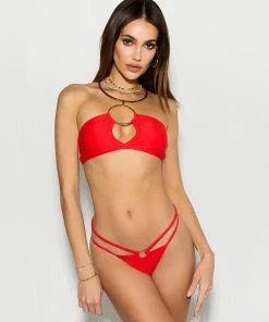 Beach Bunny Swimwear Simone Collar Top - Red