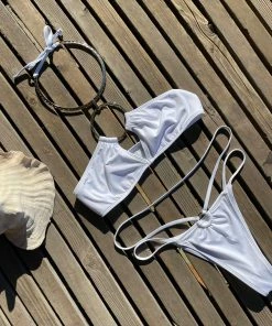 Beach Bunny Swimwear Simone Collar Top - White