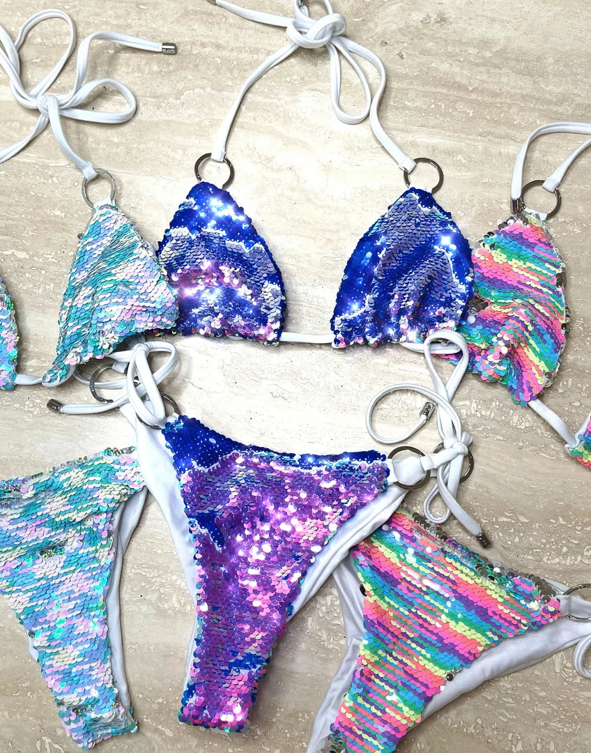 Beach Bunny Swimwear Siren Song Triangle Top - Multi