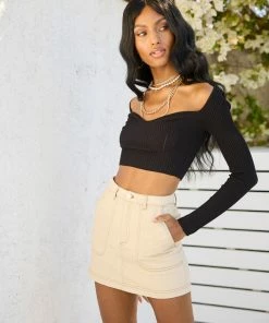 Summer Haus - Apparel Sweetheart Crop Top By Summer Haus - Black