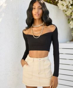 Summer Haus - Apparel Sweetheart Crop Top By Summer Haus - Black