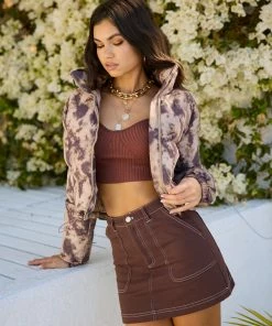 Summer Haus - Apparel Tyler Tie Dye Jacket By Summer Haus - Beige/Bronze