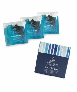 Soothing Coconut Oil Wipes (5 Travel Pack) By Conscious Coconut - Aqua