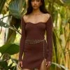 Summer Haus - Apparel Clothing Thinking About You Sweater Dress By Summer Haus - Chocolate