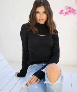 Summer Haus - Apparel Tommy Turtleneck Sweater Set By Summer Haus - Black