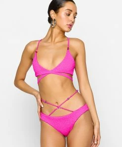 Summer Haus - Swim Tori Wrap Top By Summer Haus - Hot Pink