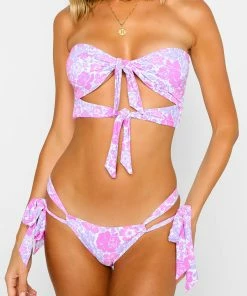 Beach Bunny Swimwear Charlie Skimpy Bottom - Pink Lavender Floral