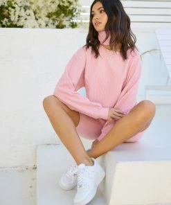 Beach Bunny Swimwear Wyatt Cropped Pullover - Blush