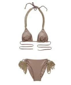 Beach Bunny Swimwear Ball And Chain Triangle Top - Bronze