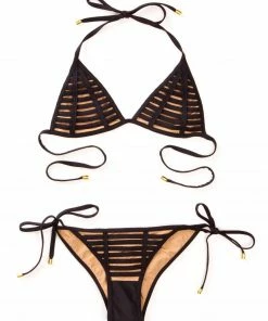 Beach Bunny Swimwear Hard Summer Tie Side Bottom - Black
