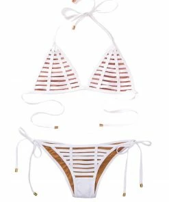Beach Bunny Swimwear Hard Summer Tie Side Bottom - White