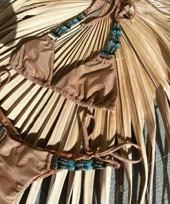 Beach Bunny Swimwear Mila Triangle Top - Glitter Nude