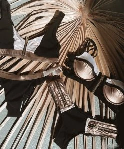 Beach Bunny Swimwear Endless Summer Push Up Top - Black/Rose Gold