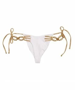 Beach Bunny Swimwear Madagascar Glam Tie Side Bottom - White