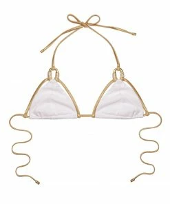 Beach Bunny Swimwear Madagascar Glam Triangle Top - White