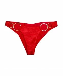 Beach Bunny Swimwear Nadia Skimpy Bottom - Red Rib